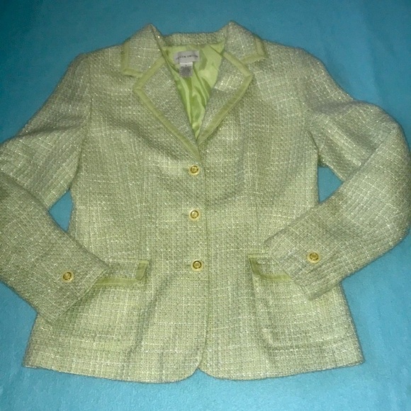 JACLYN SMITH blazer jacket tweed fully lined pearl buttons 2 pockets NEW size 8 - Picture 1 of 12